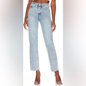 Superdown Dylan Straight Leg Raw Hem Vintage Blue 27